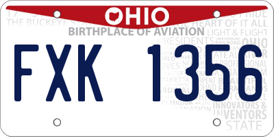 OH license plate FXK1356