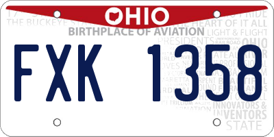 OH license plate FXK1358