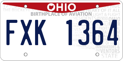 OH license plate FXK1364
