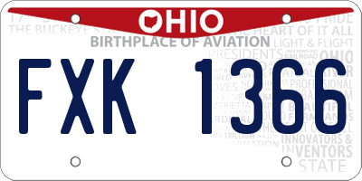 OH license plate FXK1366