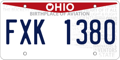 OH license plate FXK1380