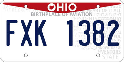 OH license plate FXK1382