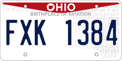 OH license plate FXK1384