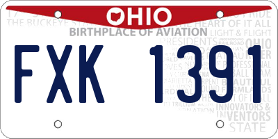 OH license plate FXK1391