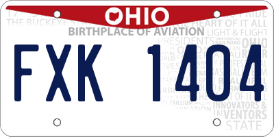 OH license plate FXK1404