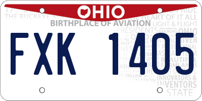 OH license plate FXK1405