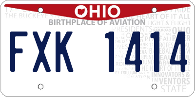 OH license plate FXK1414