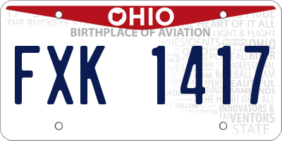 OH license plate FXK1417