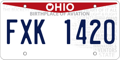 OH license plate FXK1420