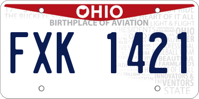 OH license plate FXK1421