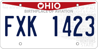 OH license plate FXK1423