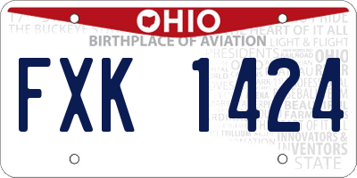 OH license plate FXK1424