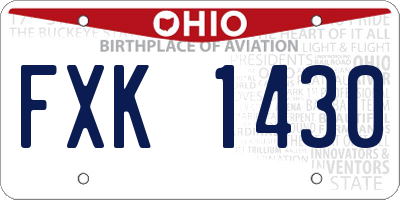 OH license plate FXK1430