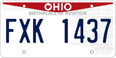 OH license plate FXK1437