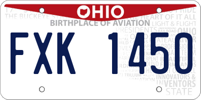 OH license plate FXK1450