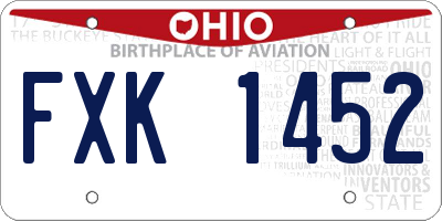 OH license plate FXK1452