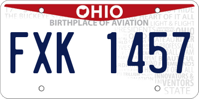 OH license plate FXK1457