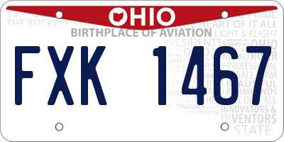 OH license plate FXK1467