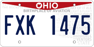 OH license plate FXK1475