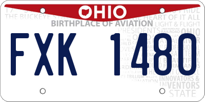 OH license plate FXK1480