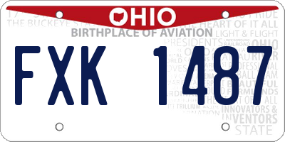 OH license plate FXK1487