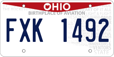 OH license plate FXK1492