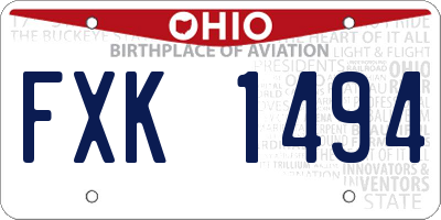 OH license plate FXK1494