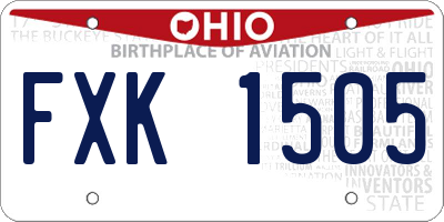 OH license plate FXK1505