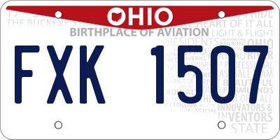 OH license plate FXK1507