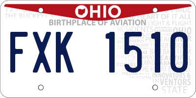 OH license plate FXK1510