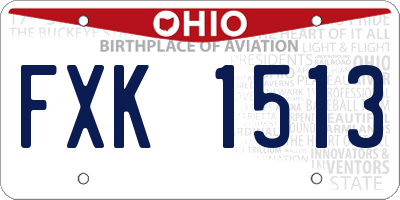 OH license plate FXK1513