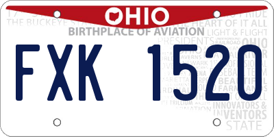 OH license plate FXK1520