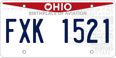 OH license plate FXK1521