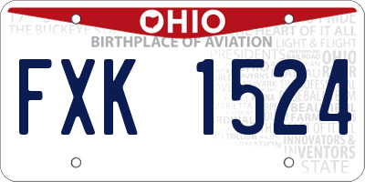 OH license plate FXK1524