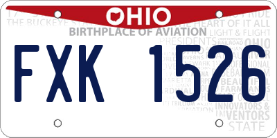 OH license plate FXK1526