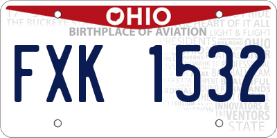 OH license plate FXK1532