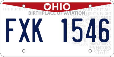 OH license plate FXK1546