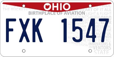 OH license plate FXK1547