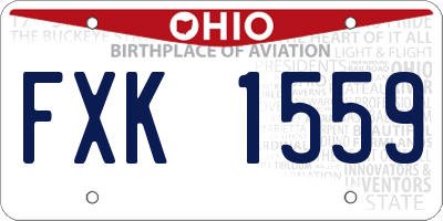 OH license plate FXK1559