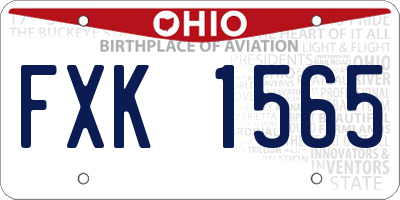 OH license plate FXK1565