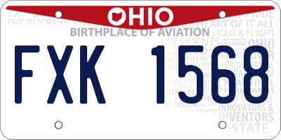 OH license plate FXK1568