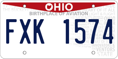 OH license plate FXK1574