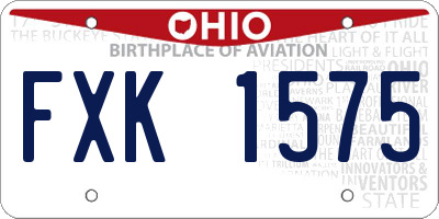 OH license plate FXK1575