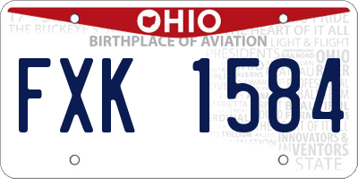OH license plate FXK1584