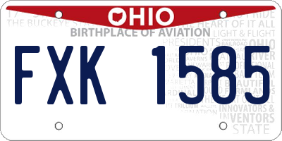 OH license plate FXK1585