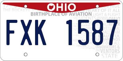 OH license plate FXK1587