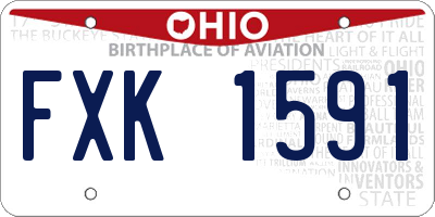 OH license plate FXK1591