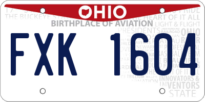 OH license plate FXK1604
