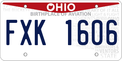 OH license plate FXK1606