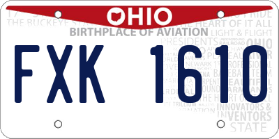 OH license plate FXK1610